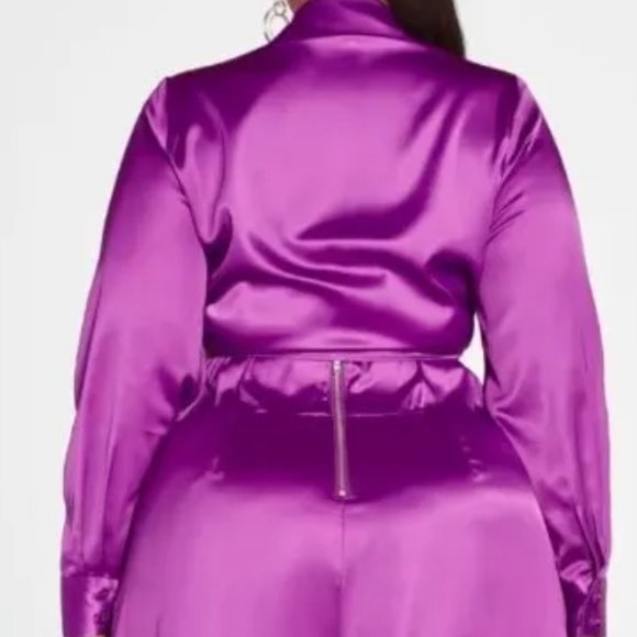 Plus Size Frankie Tavares X FTFLab! cream Crop Top & Wide Leg Pants - Picture 7 of 7